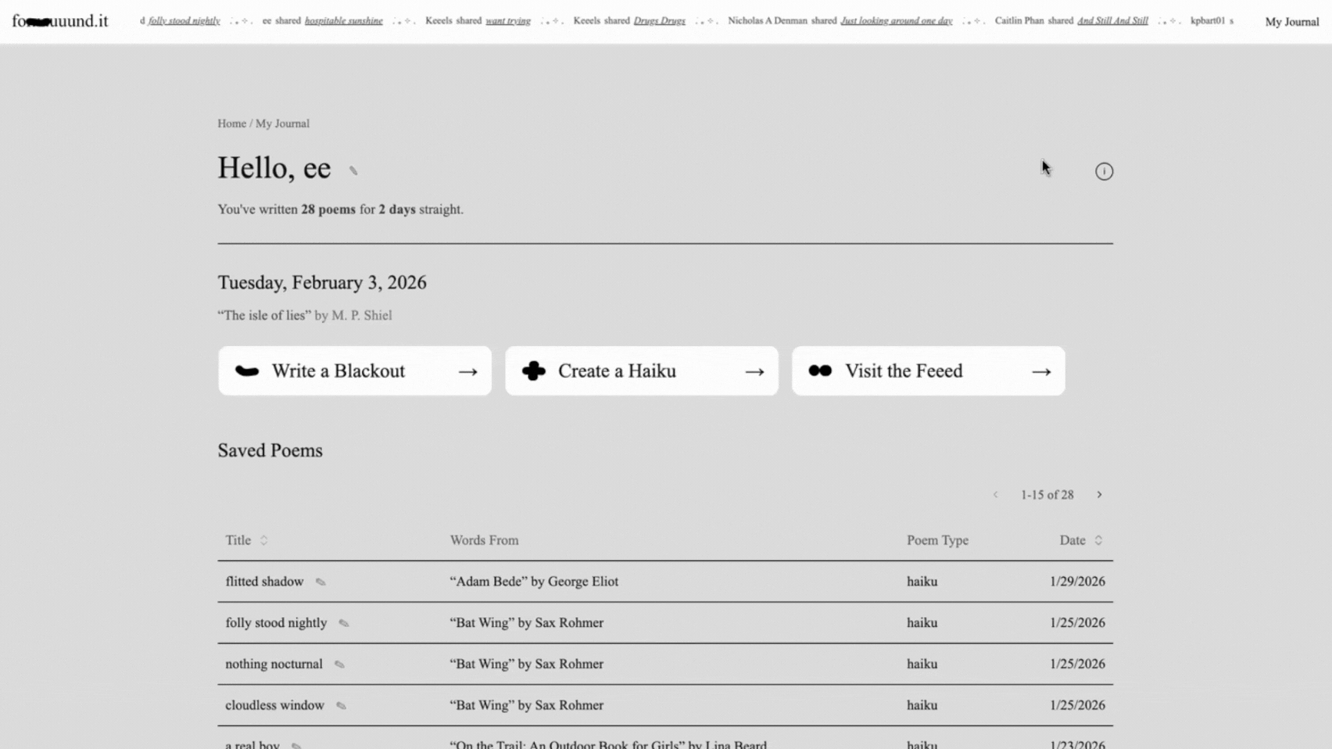 Journal demo preview